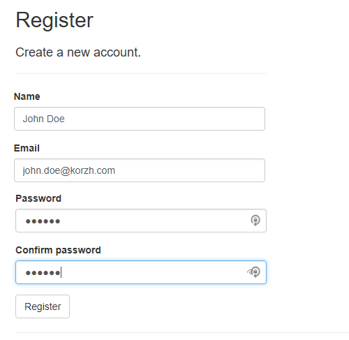 Registration form with ContactName field