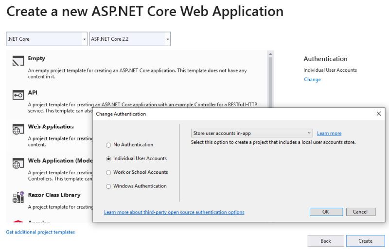 ASP.NET Identity new project