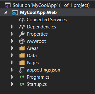 Default ASP.NET Core project structure