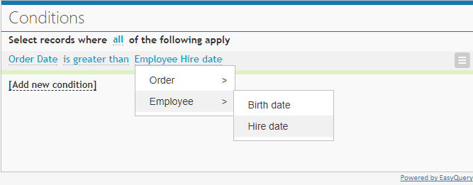 Data Model Editor - new operator in the query panel