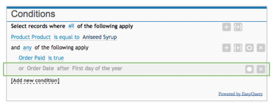 Query example 7: Enabling/Disabling conditions - OFF